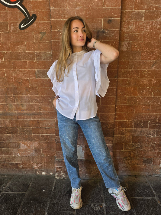 Jeans con brillantini applicati boyfriend
