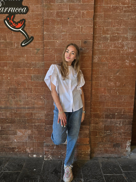 Jeans con brillantini applicati boyfriend