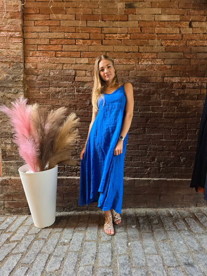 SCONTO 30% NEL CARRELLO Abito lungo in 100% lino con spalline