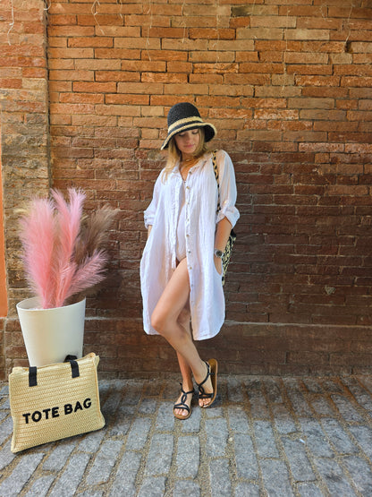 SCONTO 30% NEL CARRELLO Camicia / Abito in 100% lino midi