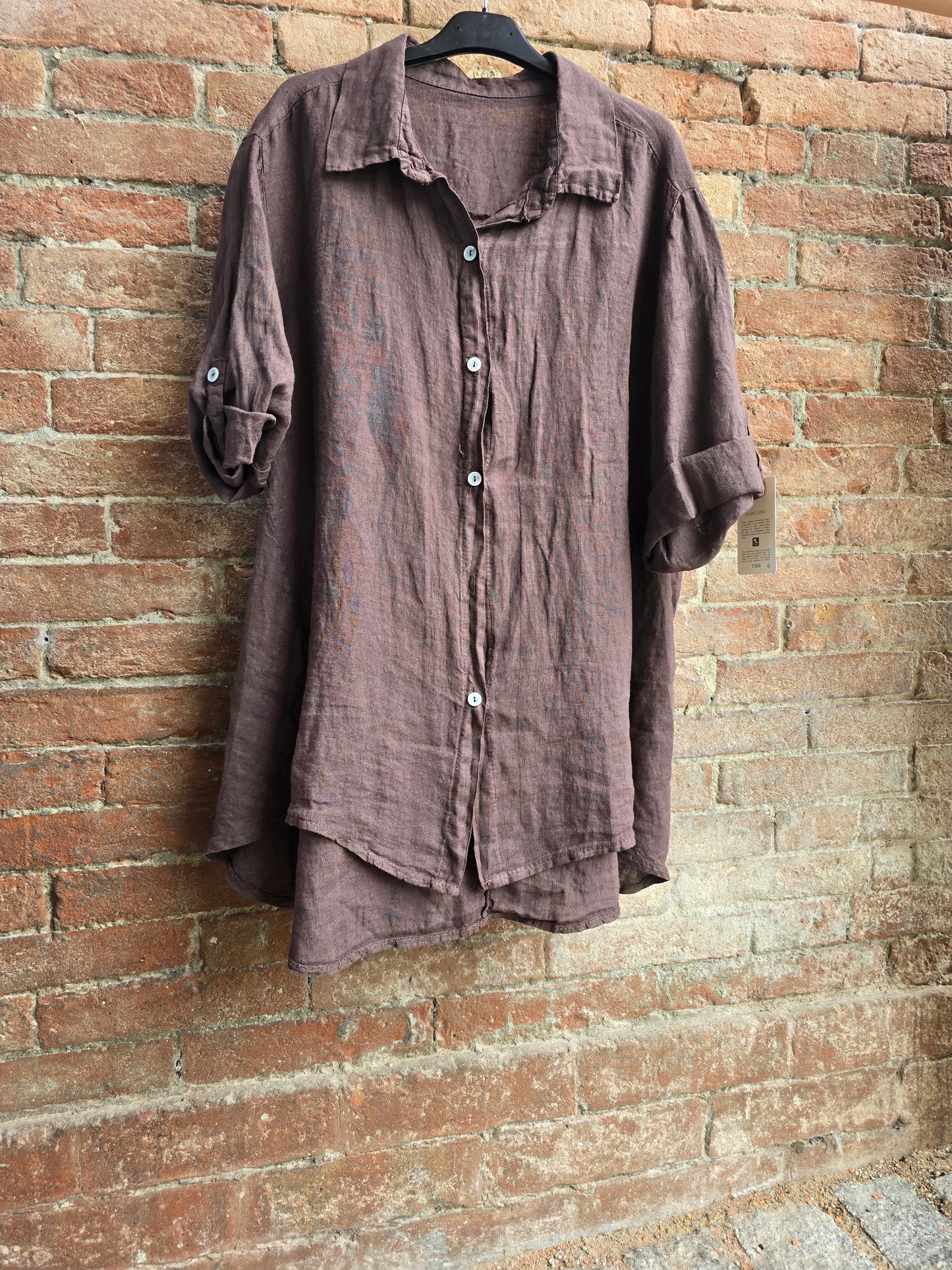 Maxi Camicia in 100% lino midi