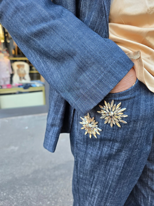 Pantalone effetto denim made in italy Emy-ò