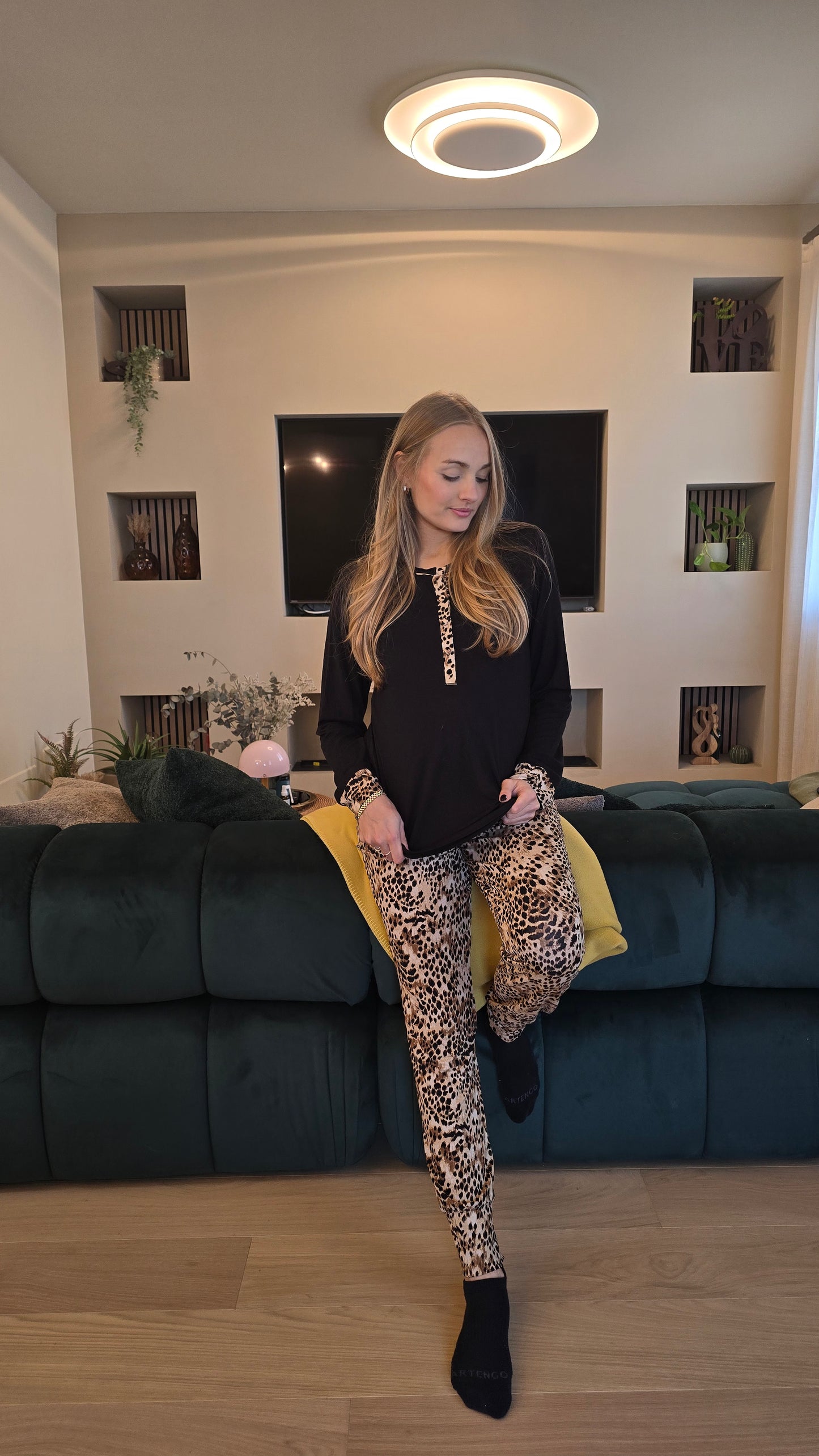 Pigiama in viscosa invernale animalier maculato Lormar