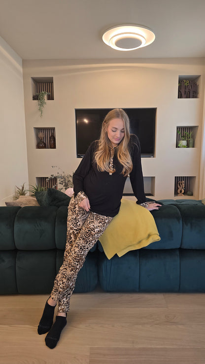 Pigiama in viscosa invernale animalier maculato Lormar