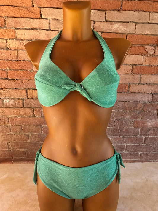 Bikini brillantinoso con ferretto senza imbottitura Made in Italy