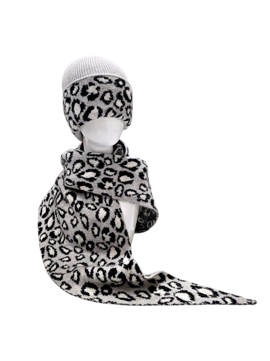 Cappello animalier leopardato