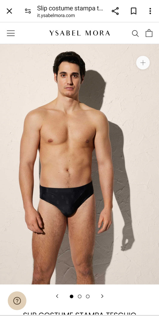 SLIP MARE UOMO NERO CON TESCHI TONO SU TONO