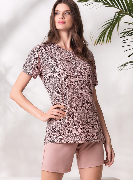 Pigiama corto Animalier Lormar viscosa