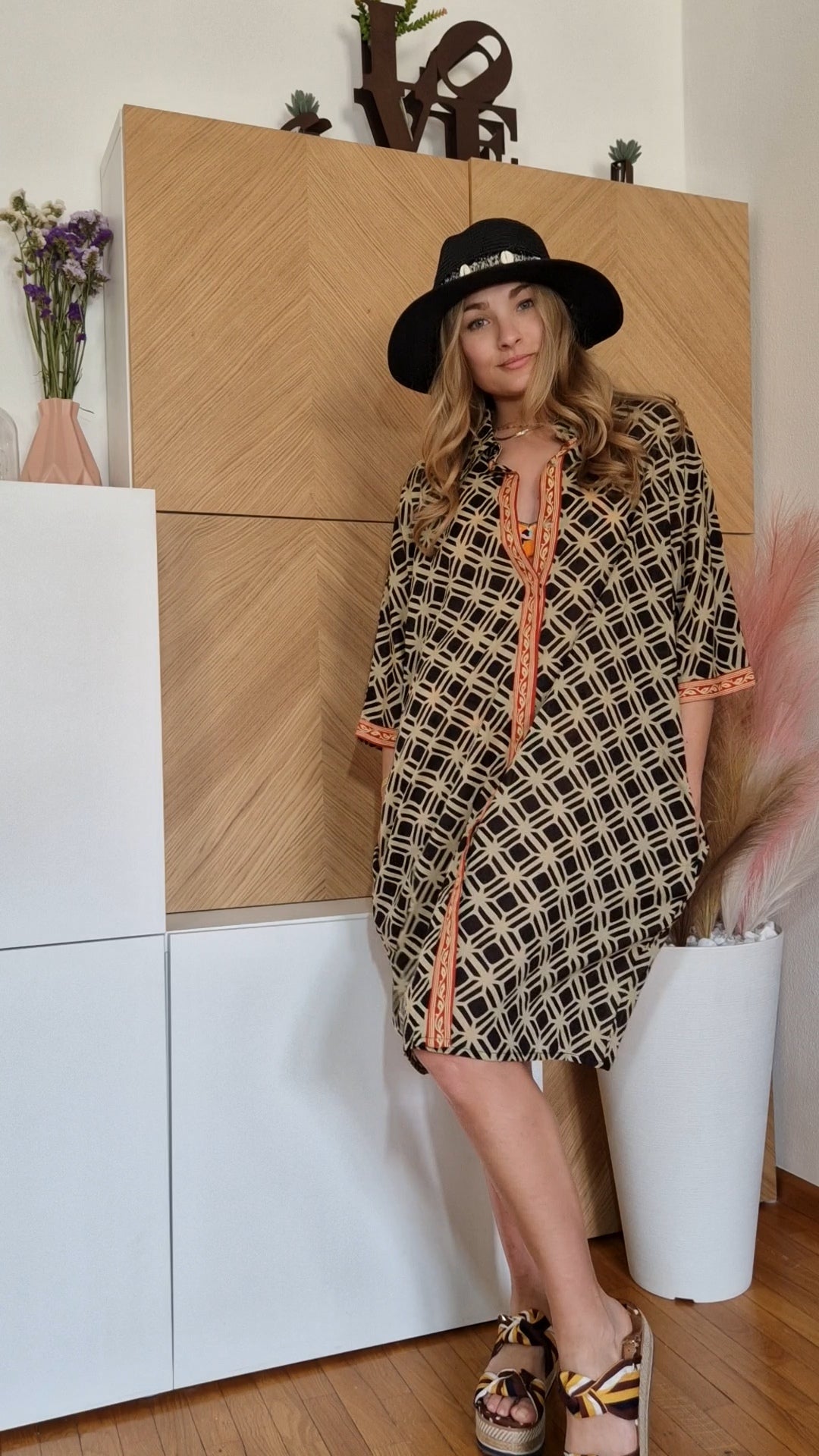Abito / Camicia in cotone a fantasia