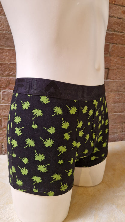 Boxer FILA a fantasia, base nera con palme