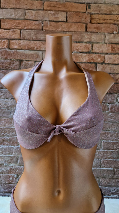 Bikini Antartide Lurex con ferretto senza imbottitura Made in Italy coppa C AquaClub