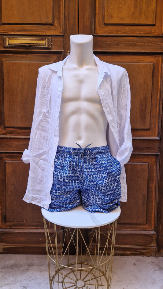 Boxer Mare Uomo N&S base bluette con ancore bianche