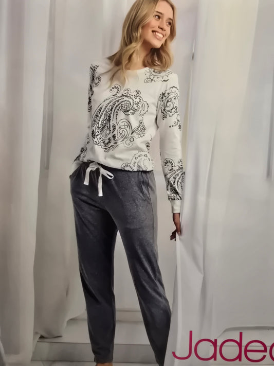 Pigiama donna Lungo in caldo cotone Jadea