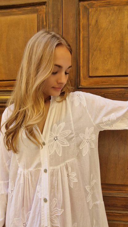 Maxi abito in cotone lungo