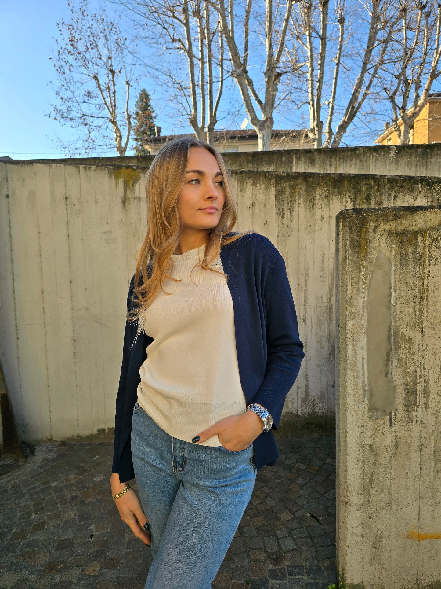 Maglia maniche corte con applicazioni
