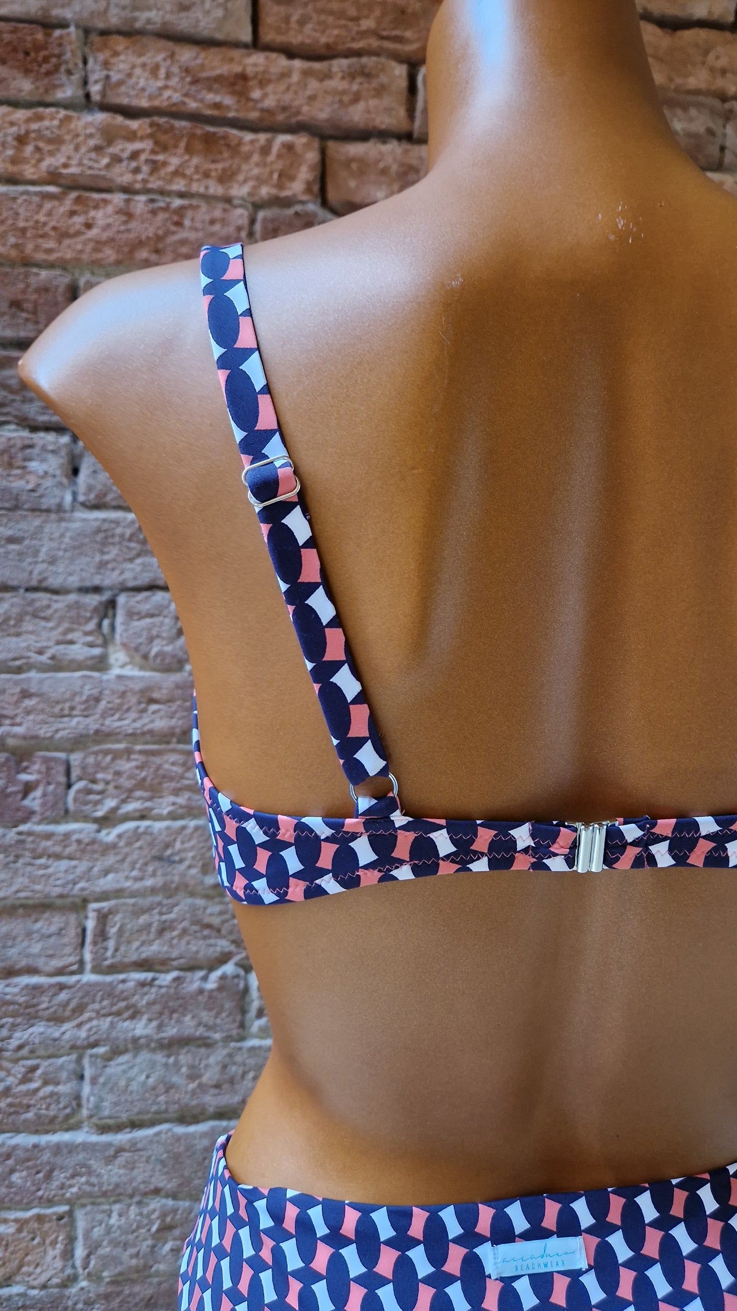 Bikini con ferretto senza imbottitura Made in Italy fantasia anni 70