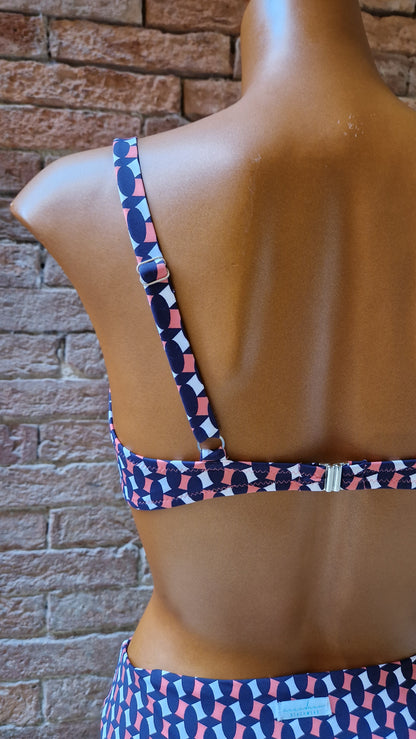 Bikini con ferretto senza imbottitura Made in Italy fantasia anni 70