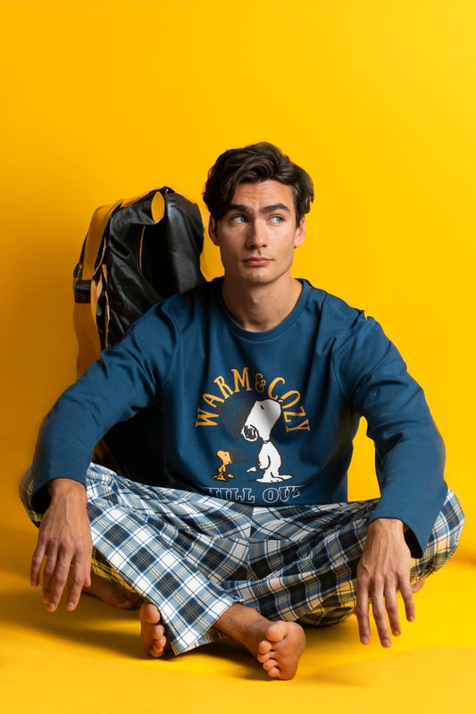 Pigiama uomo invernale caldo cotone Snoopy Admas