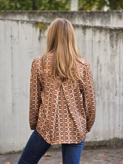 Camicia blusa scollata a V