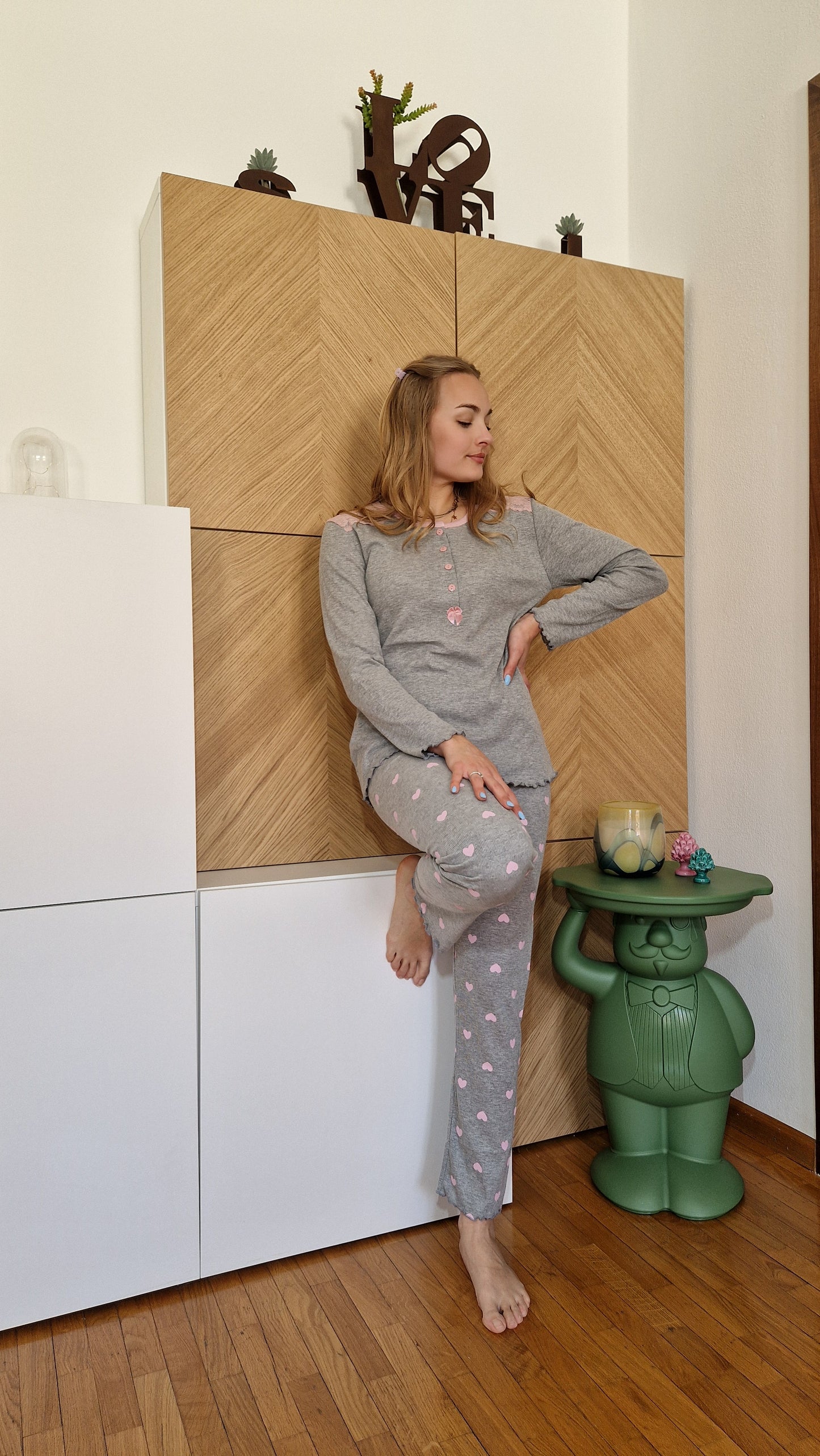 Pigiama ESTIVO lungo con cuori