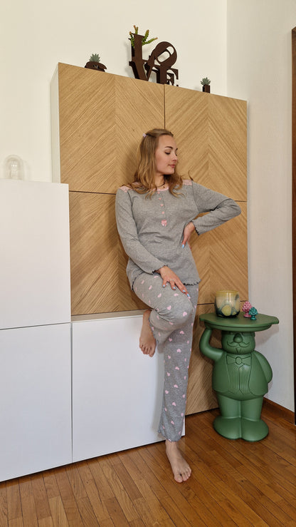 Pigiama ESTIVO lungo con cuori