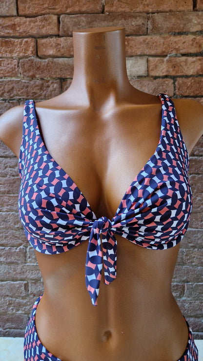Bikini con ferretto senza imbottitura Made in Italy fantasia anni 70
