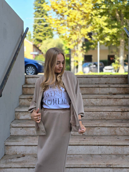 Felpa bomber in viscosa Oversize con cerniera