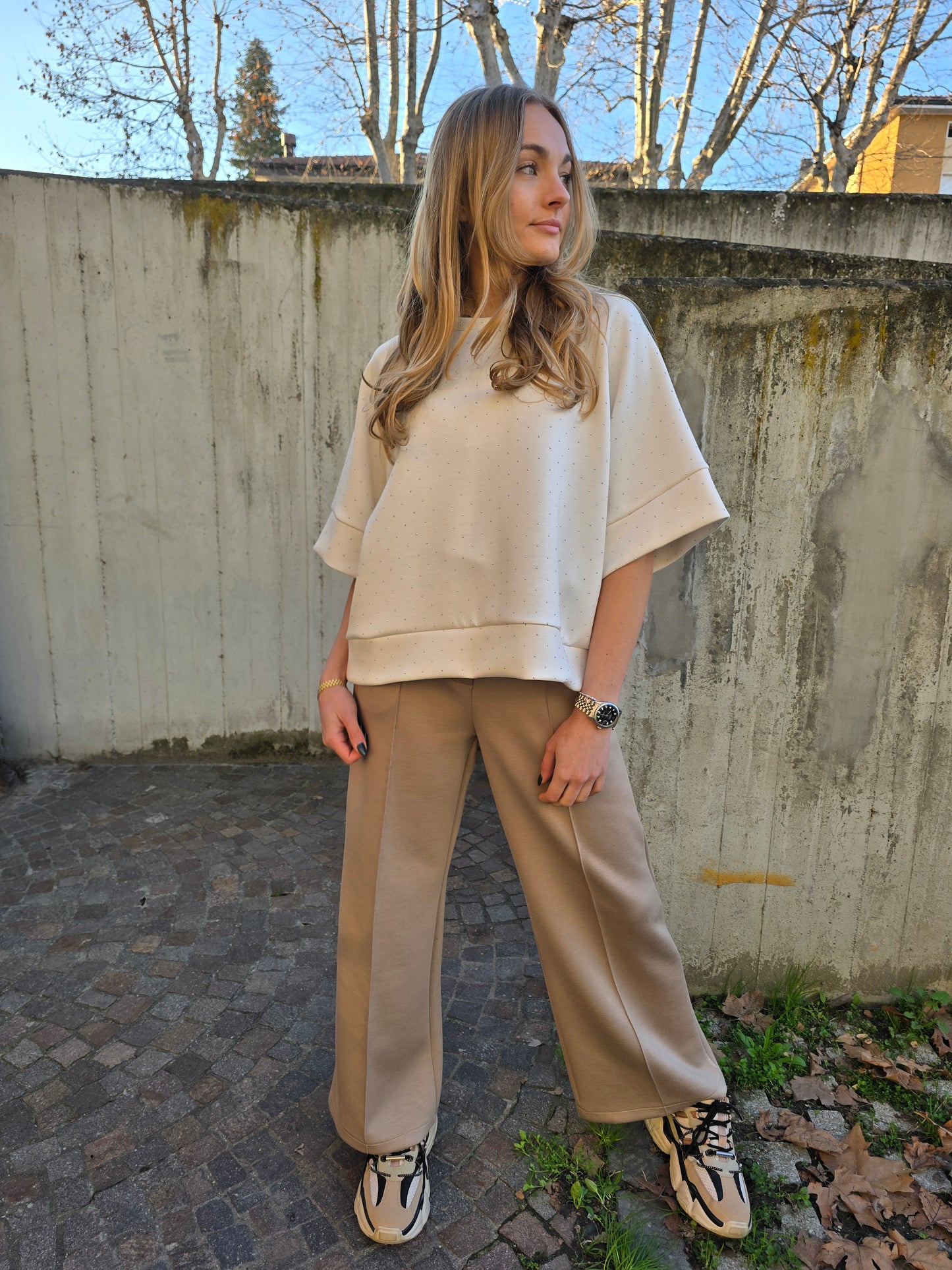 Felpa in viscosa  con brillantini estive