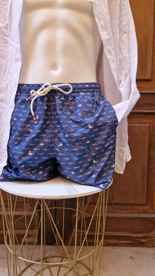 Boxer Mare Uomo blu con squali johnny brasco