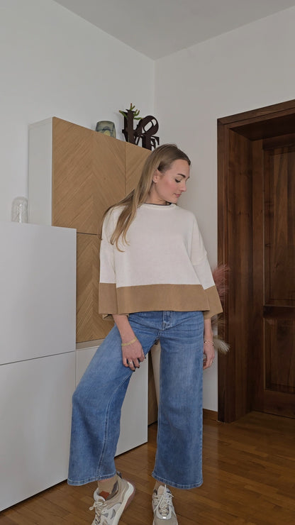 Jeans a vita alta cropped