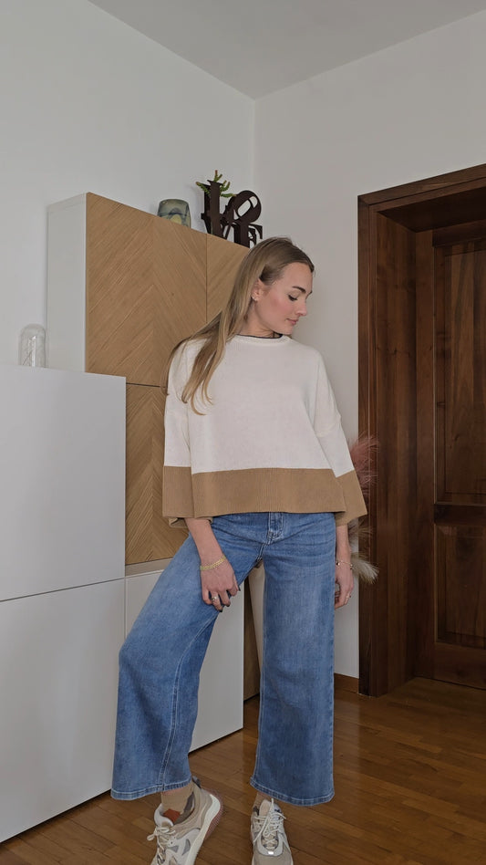 Jeans a vita alta cropped