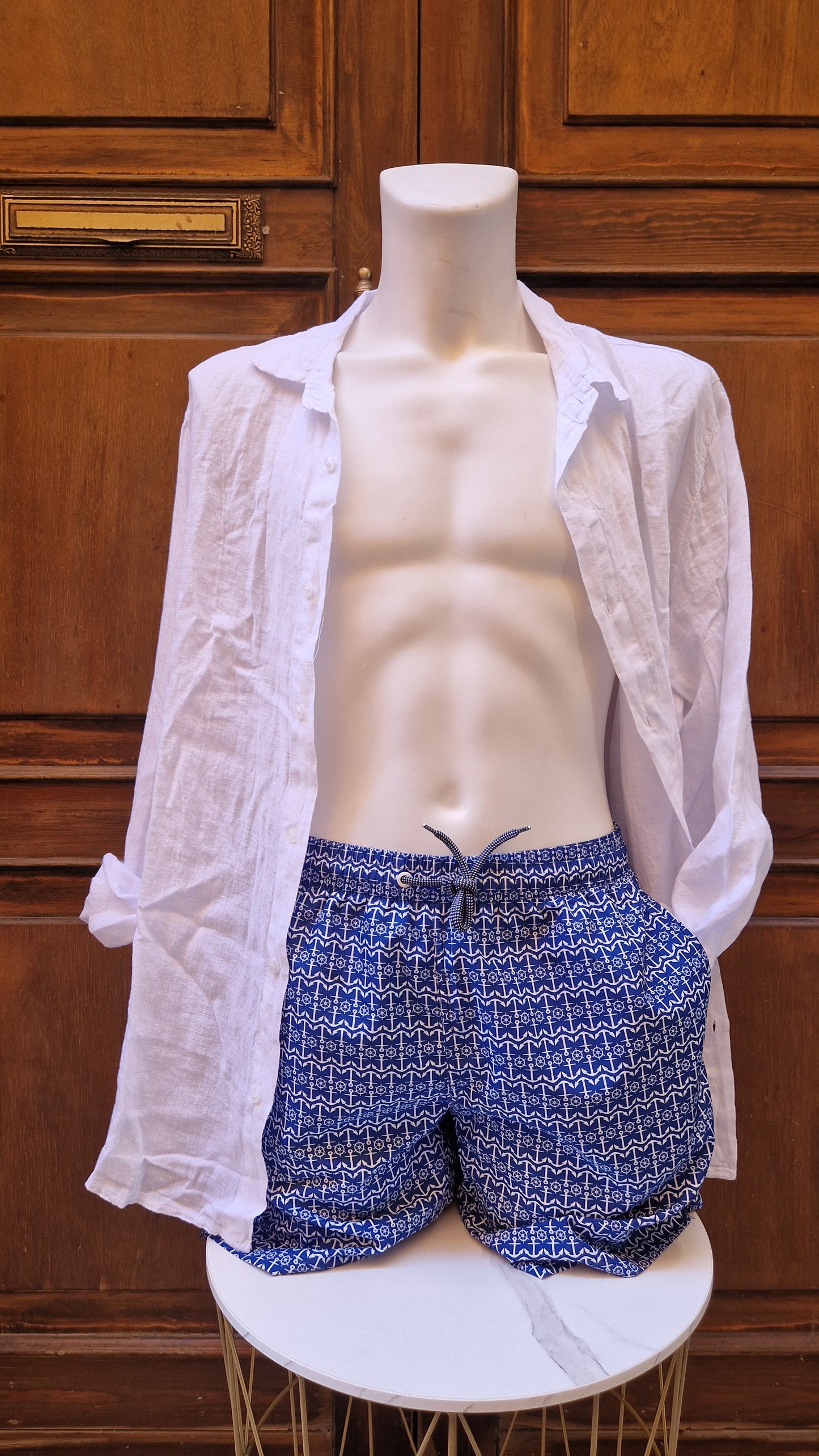 Boxer Mare Uomo N&S base bluette con ancore bianche
