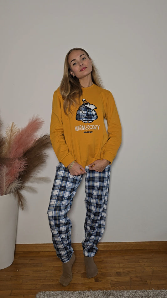 Pigiama uomo invernale caldo cotone Snoopy Admas