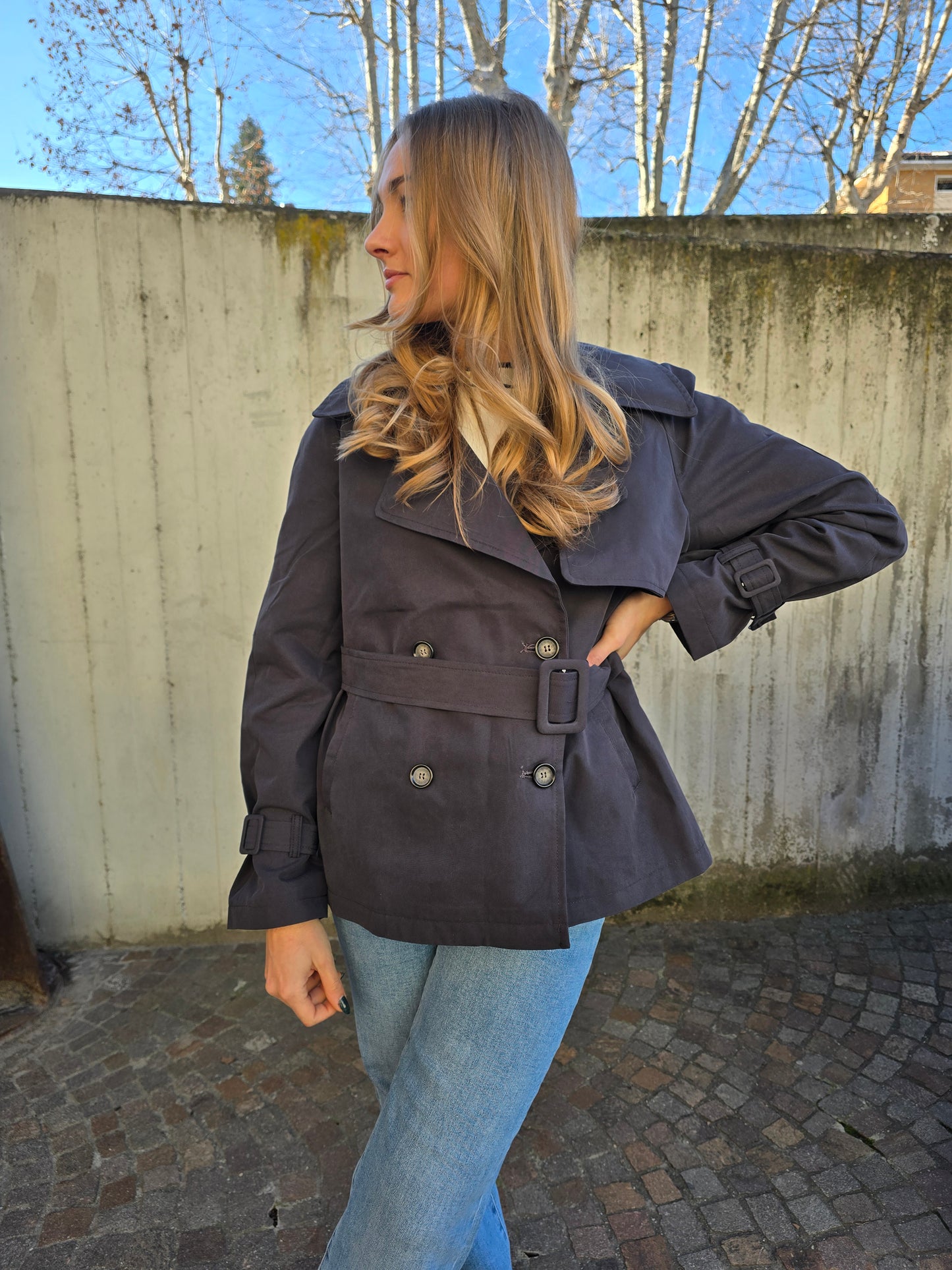 Trench corto Blu