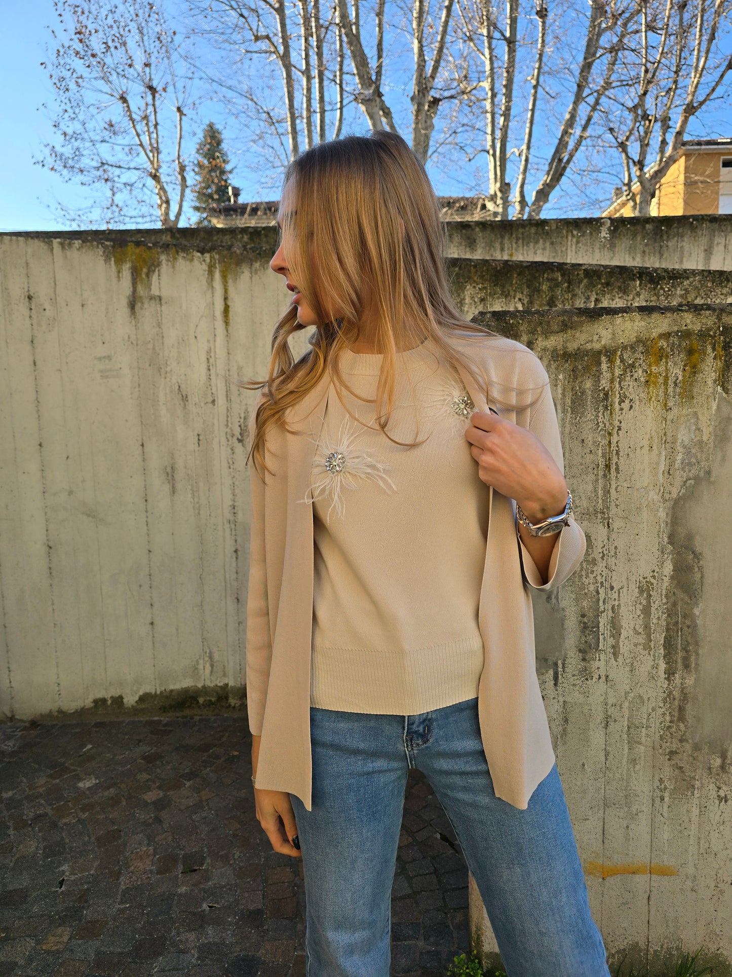 Maglia maniche corte con applicazioni