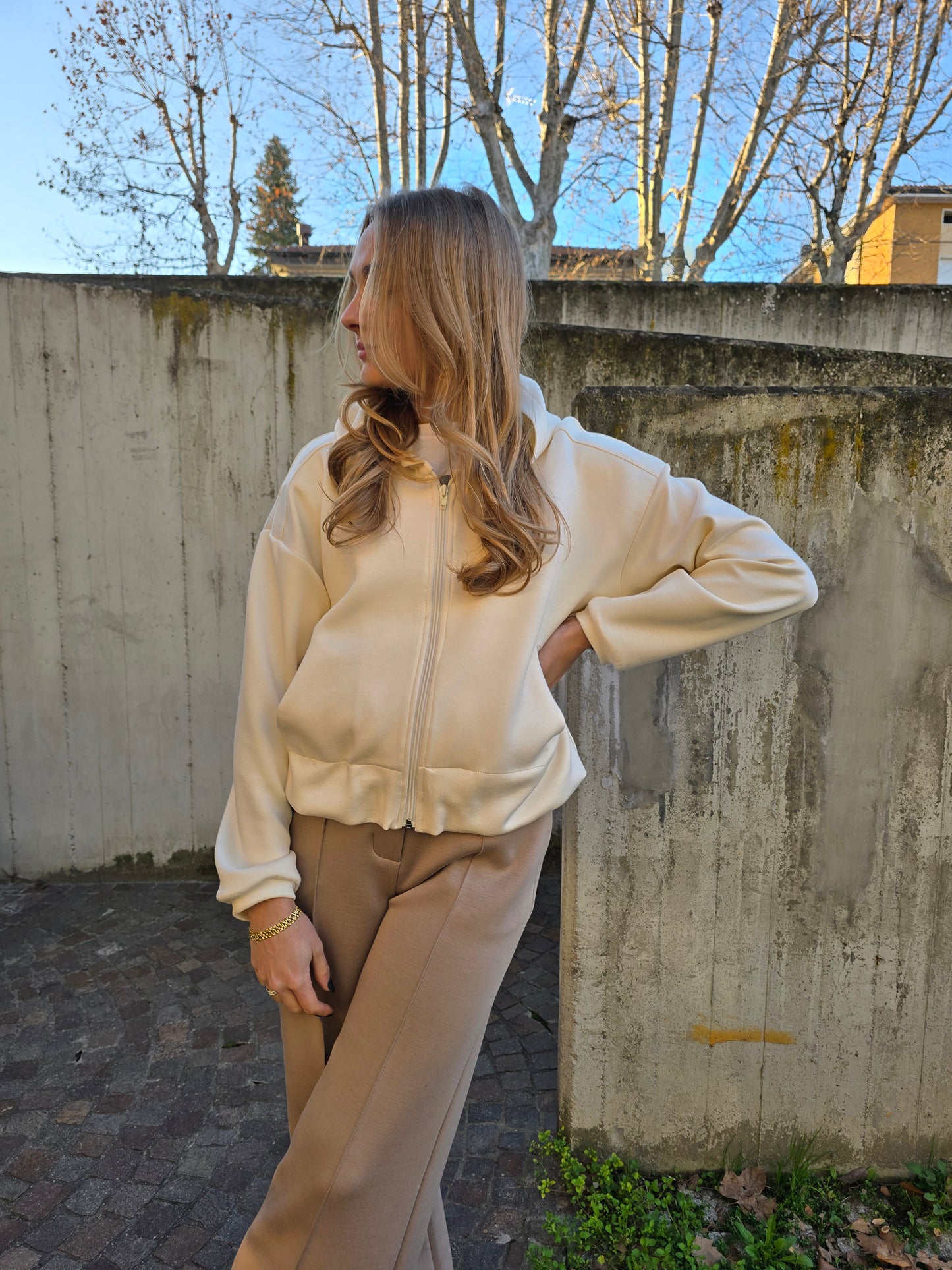 Felpa bomber con cappuccio