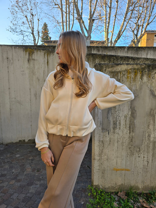 Felpa bomber con cappuccio