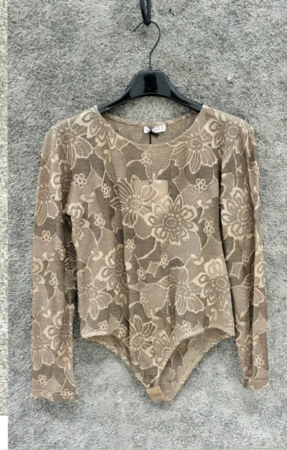 Body in pizzo a maniche lunghe