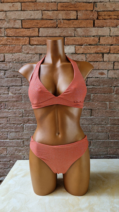Bikini triangolo ampio in lurex made in italy