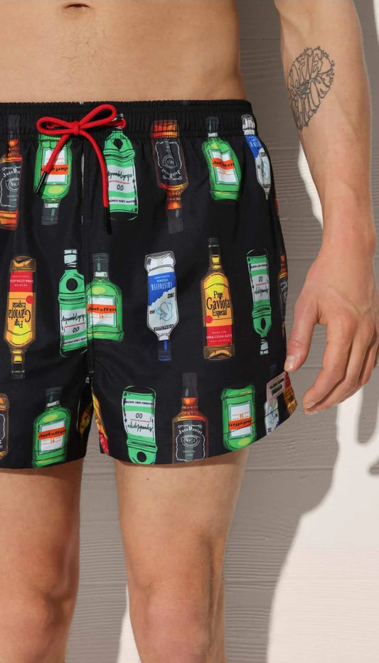 BOXER MARE BOTTIGLIE DI GIN gamba corta