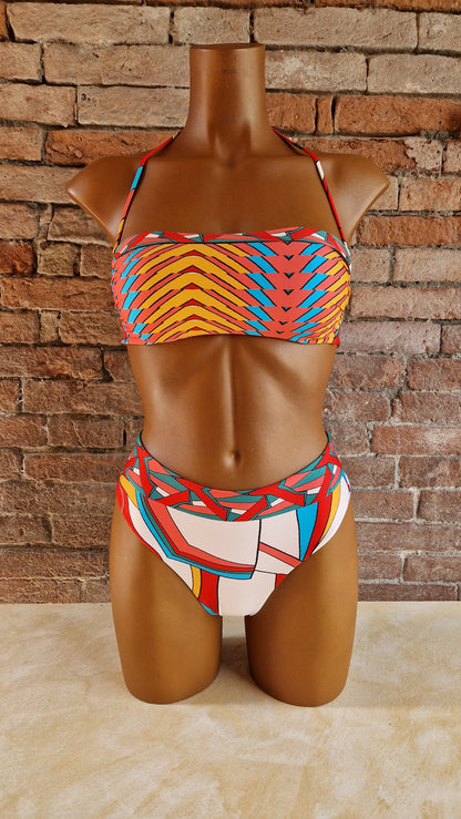 Bikini fascia fantasia geometrica anni 60 Made in Italy