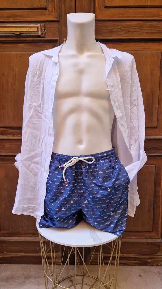 Boxer Mare Uomo blu con squali johnny brasco