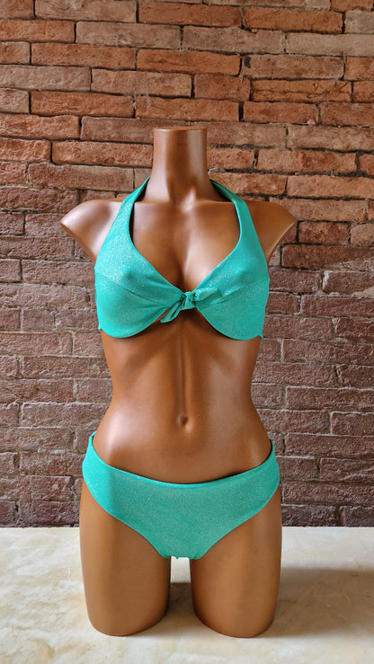 Bikini Antartide Lurex con ferretto senza imbottitura Made in Italy coppa C AquaClub