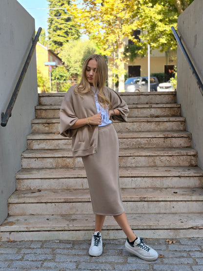 Felpa bomber in viscosa Oversize con cerniera