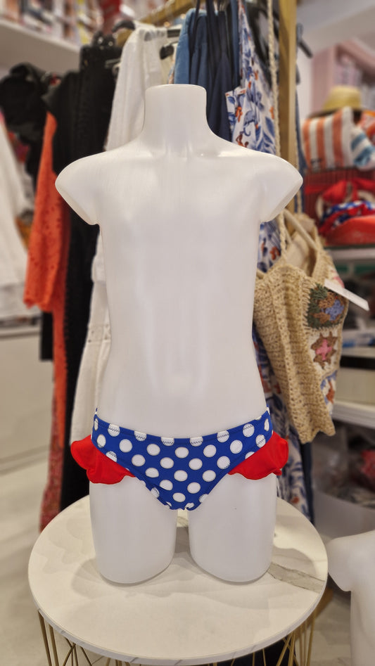 Slip mare bimba blu a pois Made in Italy Piccole Monelle