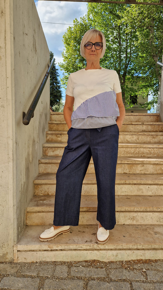 Pantalone in cotone con elastico in vita