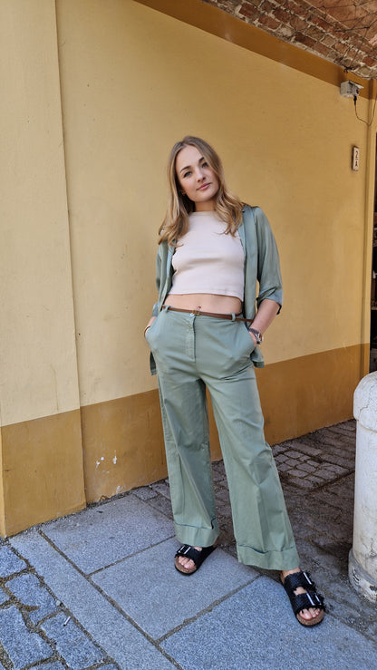 Pantalone a palazzo in cotone estivo