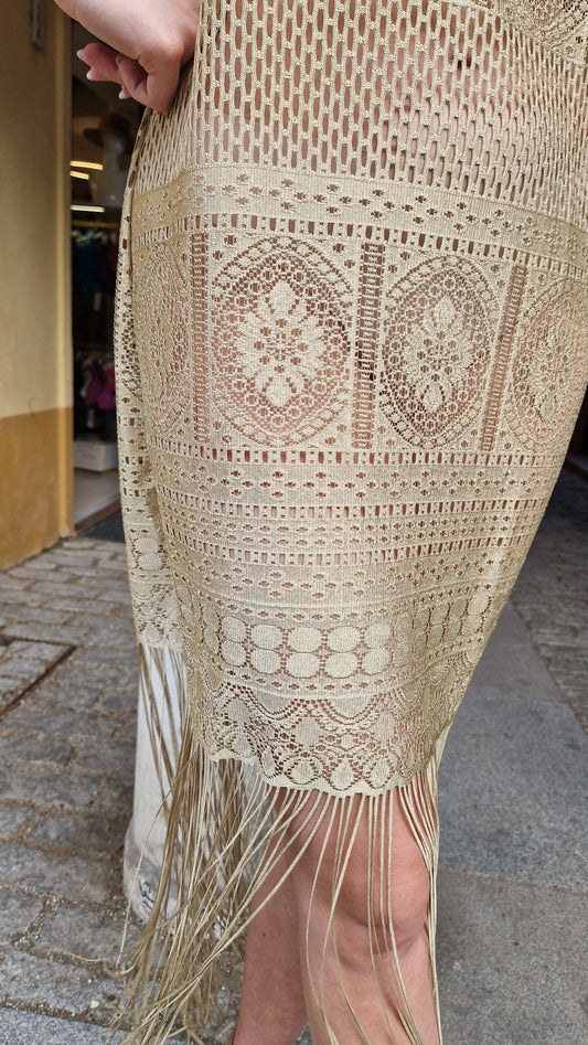 Copricostume oro con frange