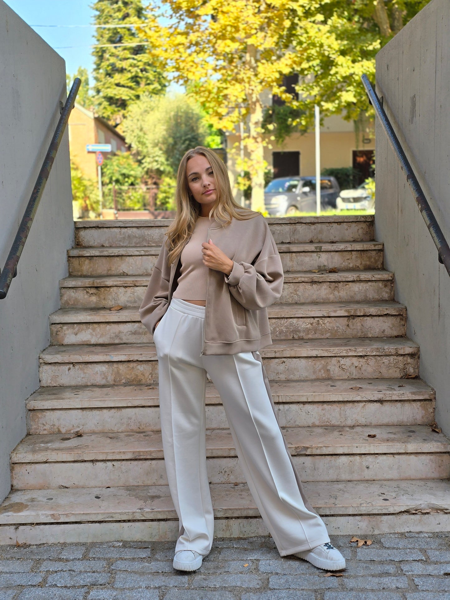Felpa bomber in viscosa Oversize con cerniera