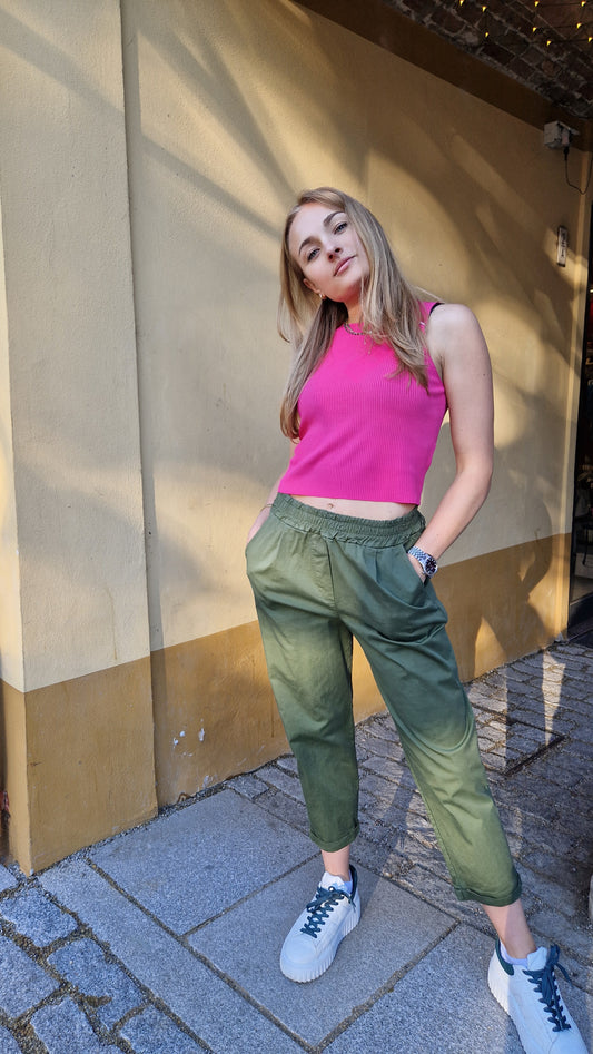 Pantalone in cotone estivo con elastico in vita